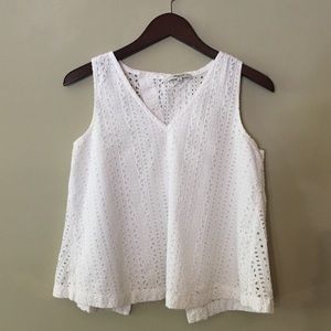 Madewell Eyelet Open Back Crop Tank
